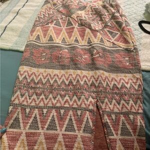 Free People Red and Black Textured Fabric